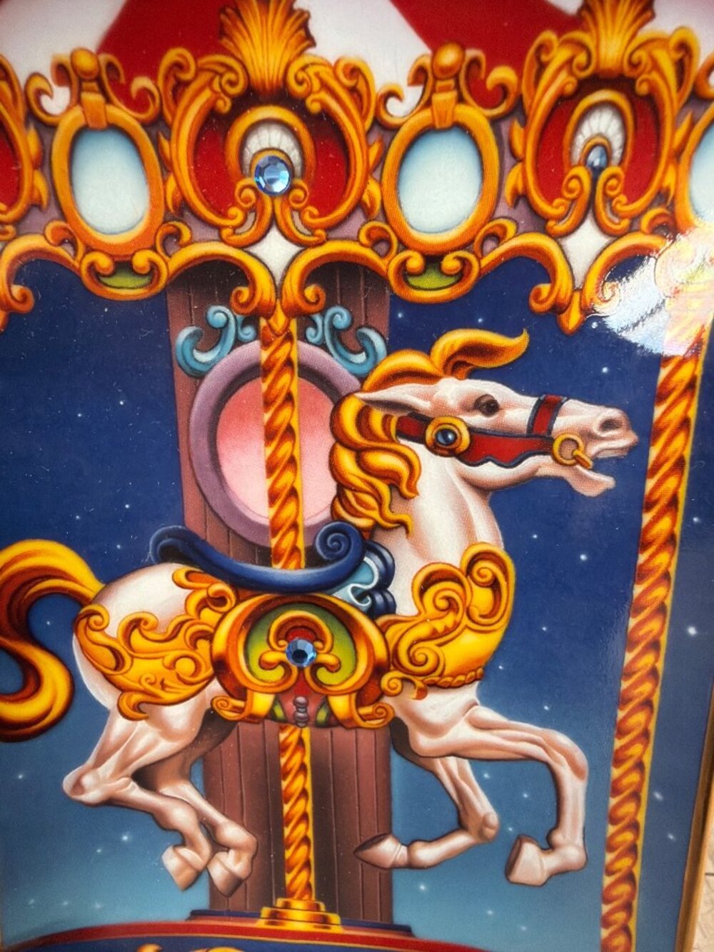 Franklin Mint Peter Scanlan Crystal Carousel Magic Plate Ltd Ed Carnival Horse - Picture 3 of 9